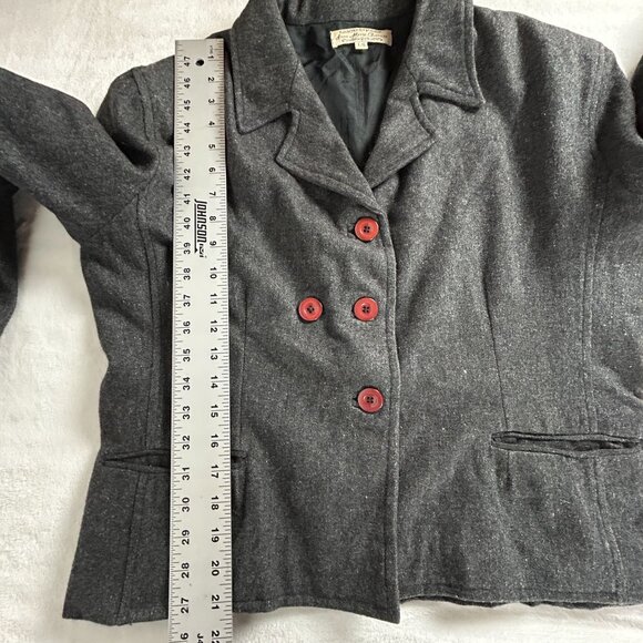 Anne Marie Chavarie Womens Blazer Jacket 100% Wool Double-Breasted Casual Large - Picture 9 of 11